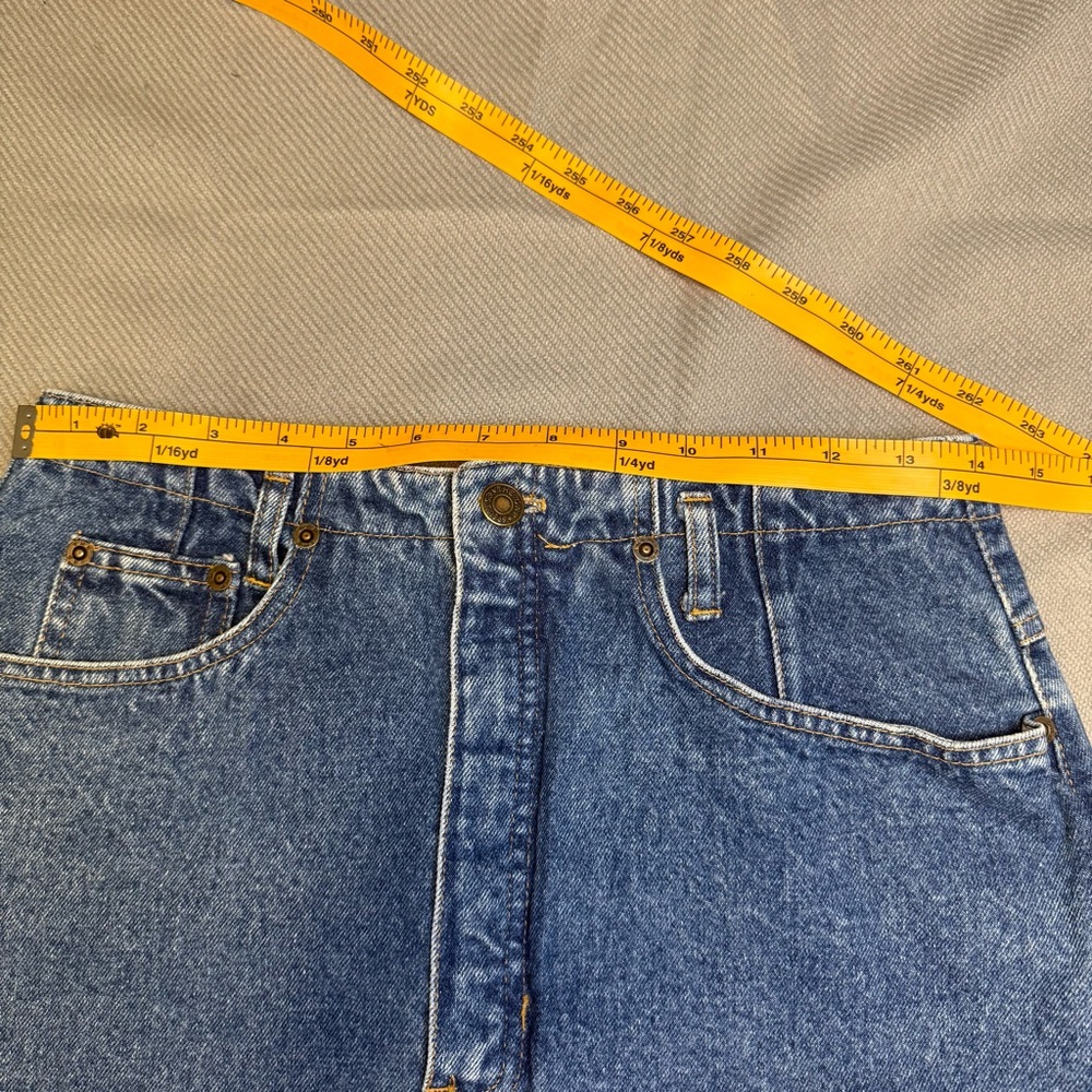GAP Denim Skirt VINTAGE 80/90s 100% Cotton, USA made Button Back Detail Women's - Picture 13 of 16